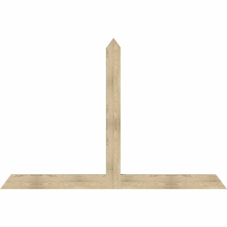 Ekena Millwork Portland Rough Sawn Timber Gable Bracket, Douglas Fir, 96"W x 64"H x 4"D x 6"F, 16/12 Pitch GBW096X64X0406POR00RDF